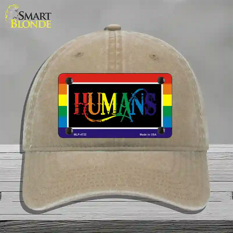 Humans Novelty License Plate Hat Unconstructed Cotton / Khaki