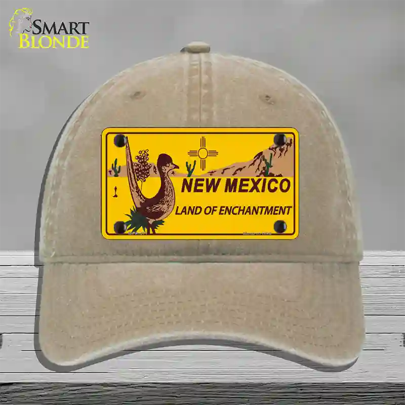 Roadrunner New Mexico Novelty License Plate Hat Unconstructed Cotton / Khaki