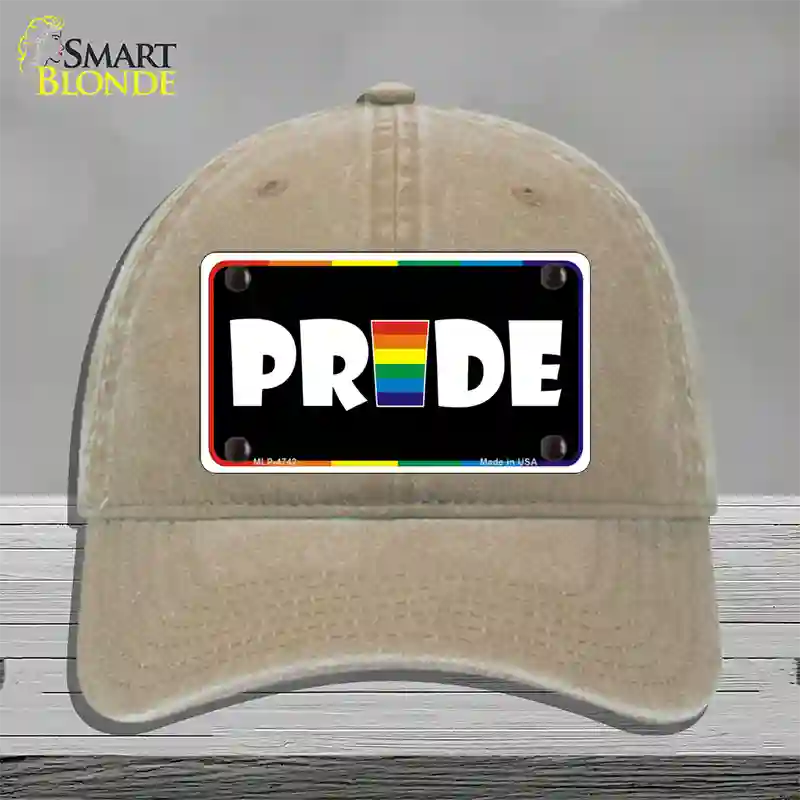 Pride Novelty License Plate Hat Unconstructed Cotton / Khaki