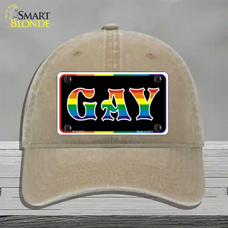 Gay Novelty License Plate Hat Unconstructed Cotton / Khaki