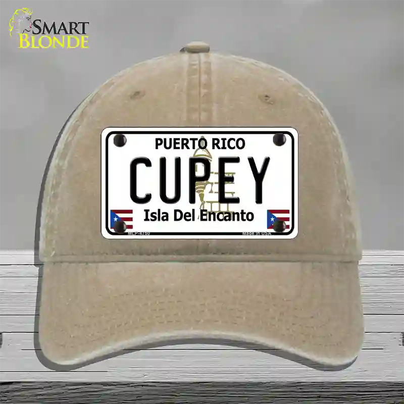 Cupey Puerto Rico Novelty License Plate Hat Unconstructed Cotton / Khaki