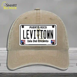 Levittown Puerto Rico Novelty License Plate Hat Unconstructed Cotton / Khaki