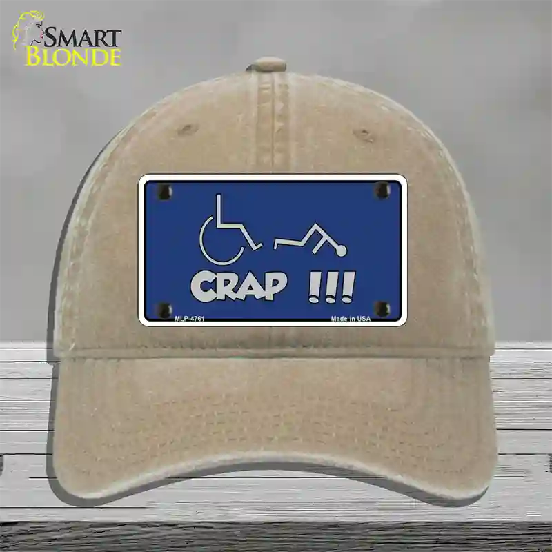 Handicap Crap Logo Novelty License Plate Hat Unconstructed Cotton / Khaki