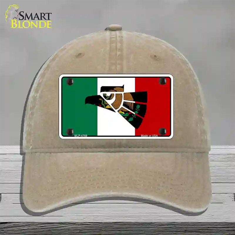 Made In Mexico Flag Novelty License Plate Hat Unconstructed Cotton / Khaki