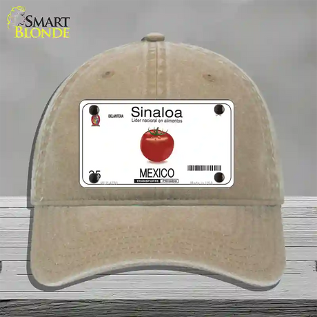 Sinaloa Mexico Novelty License Plate Hat Unconstructed Cotton / Khaki