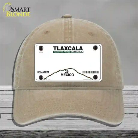 Tlaxcala Mexico Novelty License Plate Hat Unconstructed Cotton / Khaki