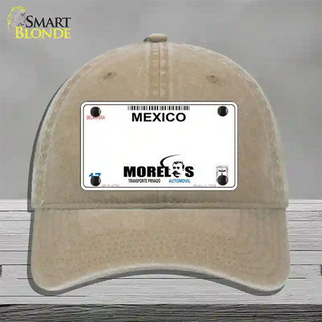 Morelos Mexico Novelty License Plate Hat Unconstructed Cotton / Khaki