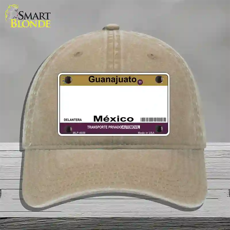 Guanajuato Mexico Blank Novelty License Plate Hat Unconstructed Cotton / Khaki