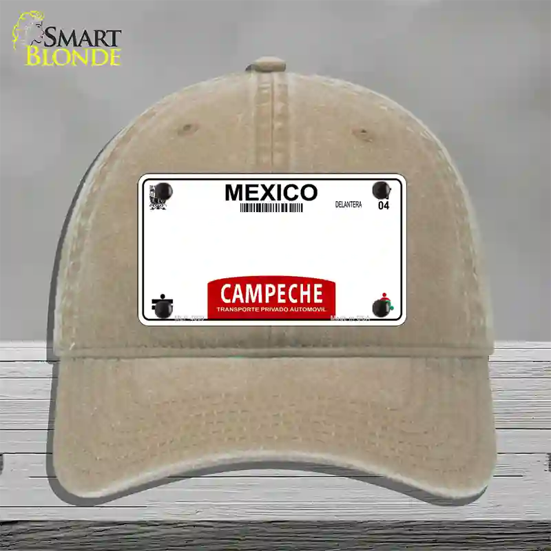 Campeche Mexico Blank Novelty License Plate Hat Unconstructed Cotton / Khaki