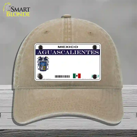 Aguascalientes Mexico Novelty License Plate Hat Unconstructed Cotton / Khaki