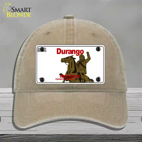 Durango Mexico Novelty License Plate Hat Unconstructed Cotton / Khaki