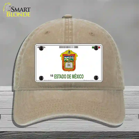 Estado De Mexico Novelty License Plate Hat Unconstructed Cotton / Khaki