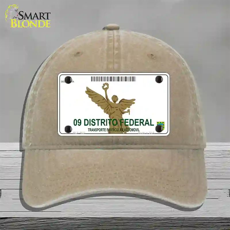 Distrito Federal Mexico Blank Novelty License Plate Hat Unconstructed Cotton / Khaki