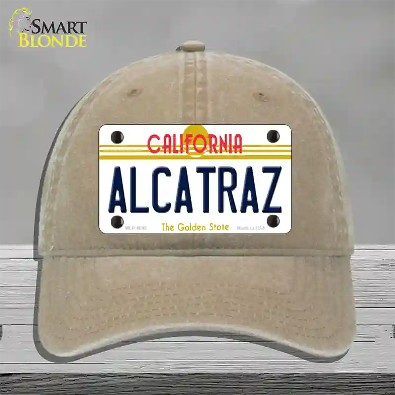 Alcatraz California Novelty License Plate Hat Unconstructed Cotton / Khaki