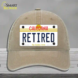 Retired California Novelty License Plate Hat Unconstructed Cotton / Khaki