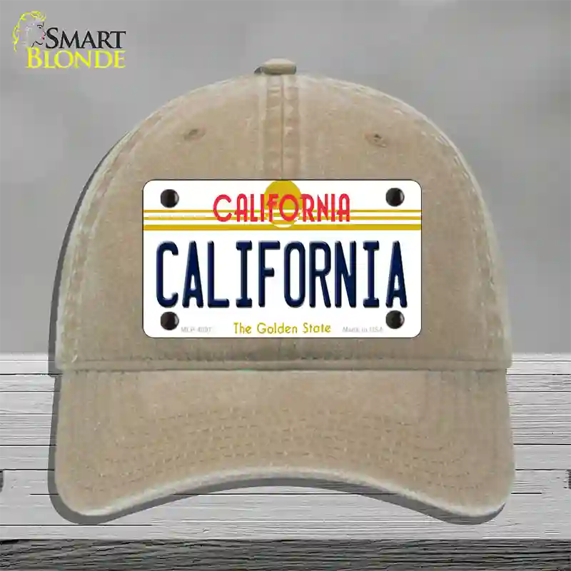 California Novelty License Plate Hat Unconstructed Cotton / Khaki