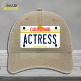 Actress California Novelty License Plate Hat Unconstructed Cotton / Khaki