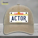 Actor California Novelty License Plate Hat Unconstructed Cotton / Khaki