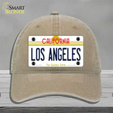 Los Angeles California State Novelty License Plate Hat Unconstructed Cotton / Khaki