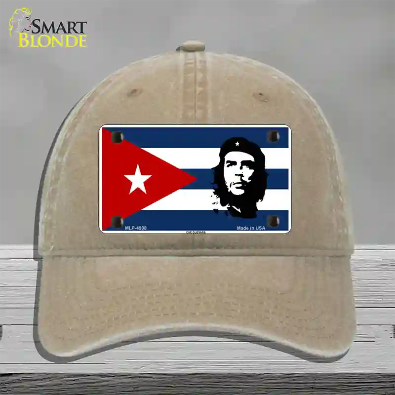 Che Guevara Flag Novelty License Plate Hat Unconstructed Cotton / Khaki