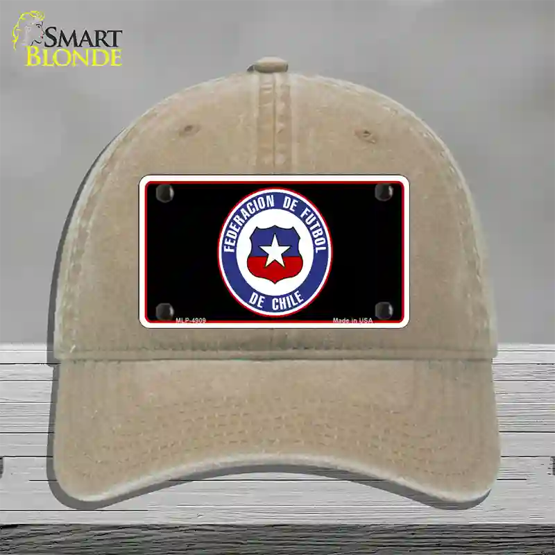 Federacion De Futbol De Chili Flag Novelty License Plate Hat Unconstructed Cotton / Khaki