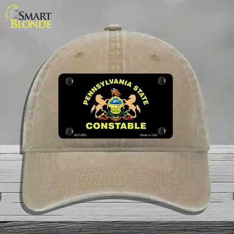 PA Constable Star Seal Novelty License Plate Hat Unconstructed Cotton / Khaki