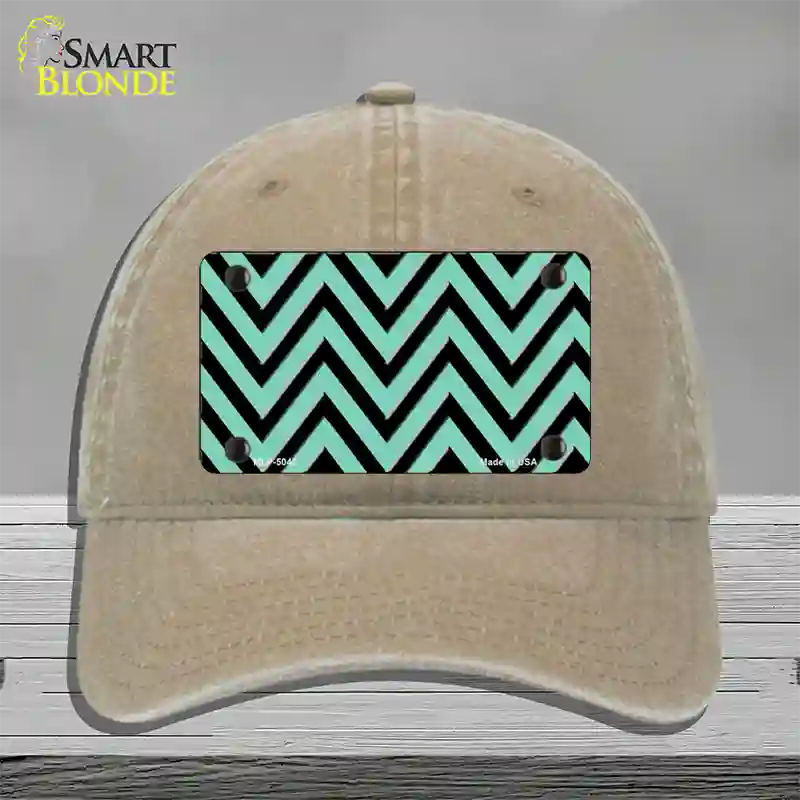 Mint Black Chevron Novelty License Plate Hat Unconstructed Cotton / Khaki