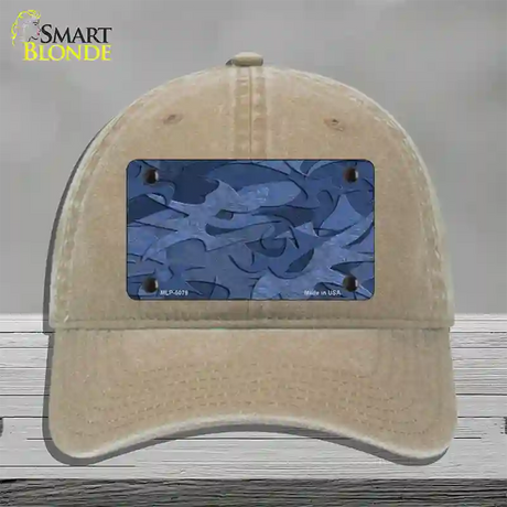 Camouflage Solid Blue Novelty License Plate Hat Unconstructed Cotton / Khaki