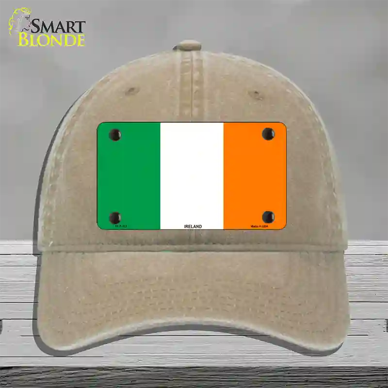 Ireland Flag Novelty License Plate Hat Unconstructed Cotton / Khaki