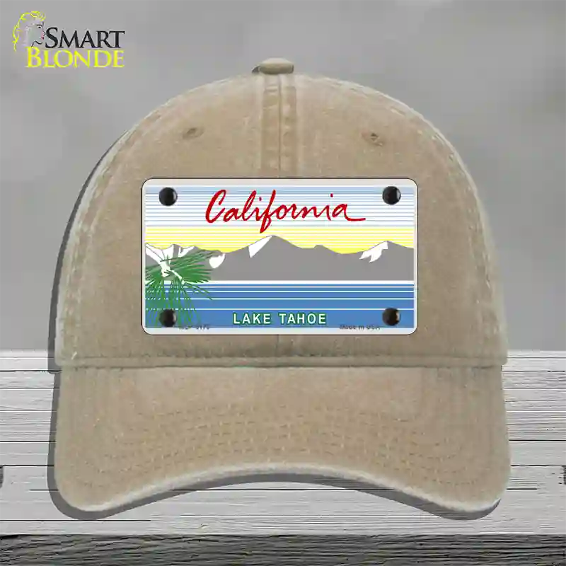 California Lake Tahoe State Blank Novelty License Plate Hat Unconstructed Cotton / Khaki