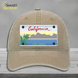 California Lake Tahoe State Blank Novelty License Plate Hat Unconstructed Cotton / Khaki