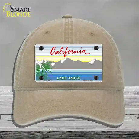 California Lake Tahoe State Blank Novelty License Plate Hat Unconstructed Cotton / Khaki