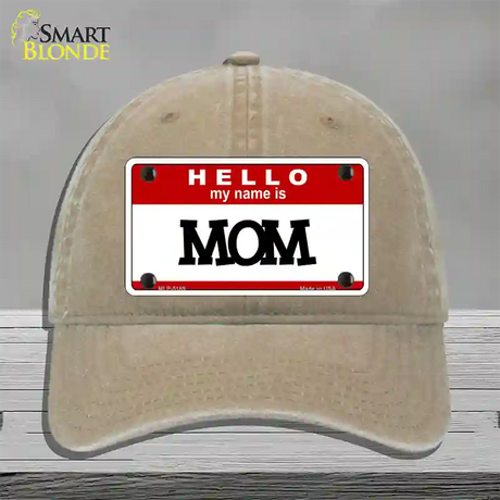 Mom Novelty License Plate Hat Unconstructed Cotton / Khaki