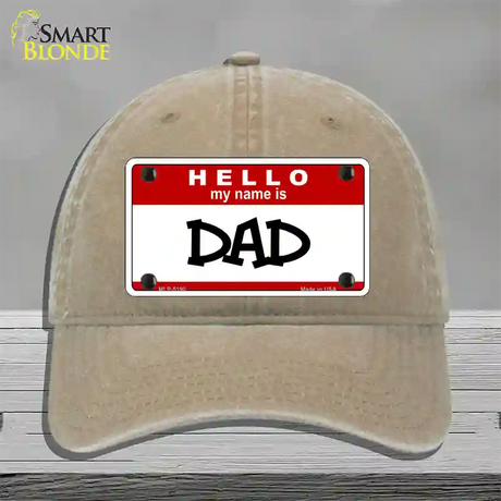 Dad Novelty License Plate Hat Unconstructed Cotton / Khaki