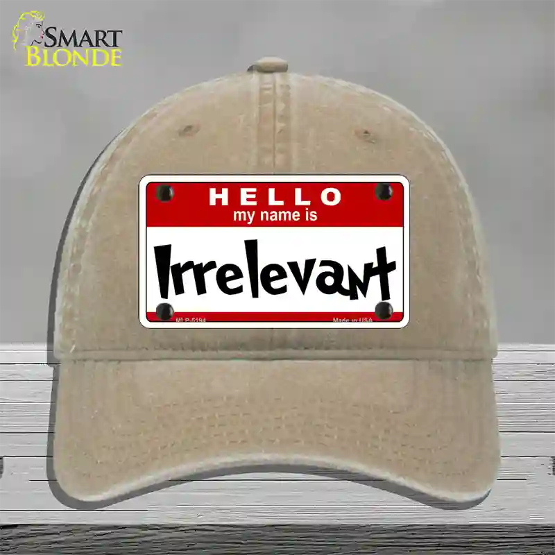 Irrelevant Novelty License Plate Hat Unconstructed Cotton / Khaki