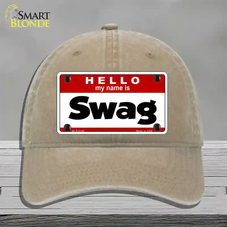 Swag Novelty License Plate Hat Unconstructed Cotton / Khaki