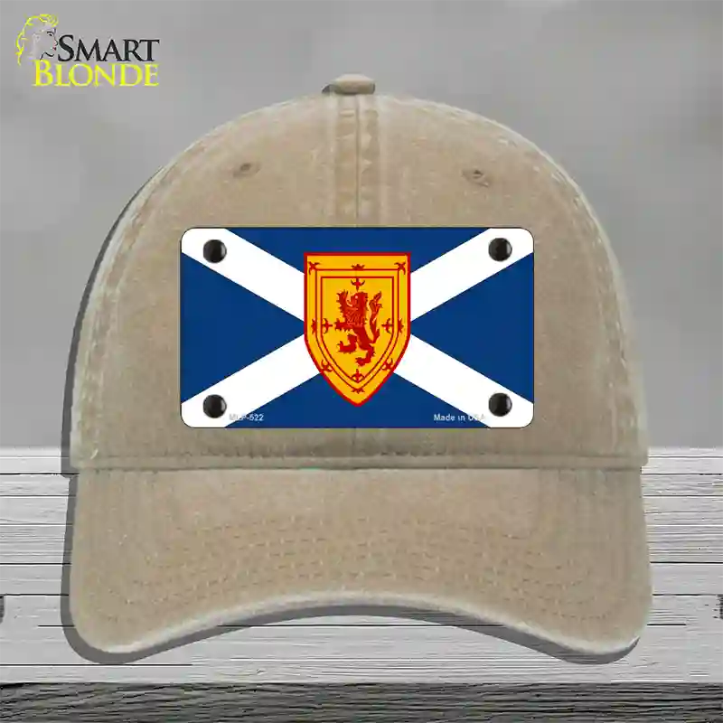 Scotland St Andrews Flag Novelty License Plate Hat Unconstructed Cotton / Khaki