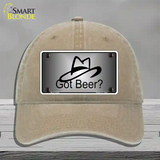 Got Beer Novelty License Plate Hat Unconstructed Cotton / Khaki