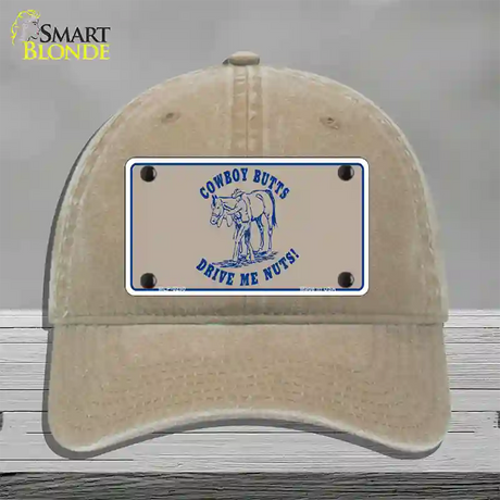 Cowboy Butts Novelty License Plate Hat Unconstructed Cotton / Khaki