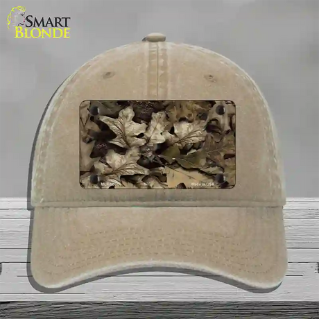 Fallen Leaves Camouflage Novelty License Plate Hat Unconstructed Cotton / Khaki