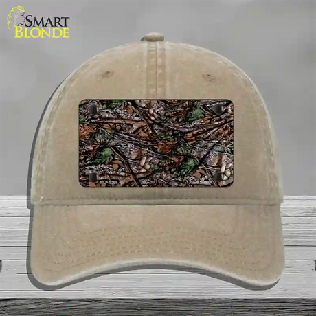 Branches Camouflage Novelty License Plate Hat Unconstructed Cotton / Khaki