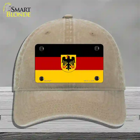 Germany State Flag Novelty License Plate Hat Unconstructed Cotton / Khaki