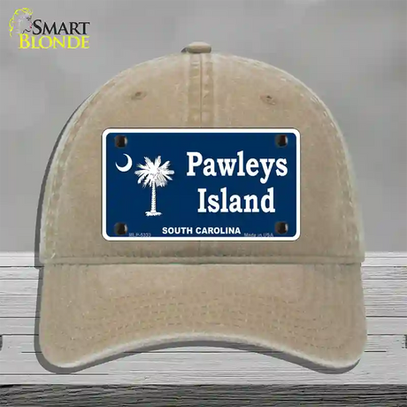 Pawleys Island Novelty License Plate Hat Unconstructed Cotton / Khaki