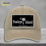 Pawleys Island Black Novelty License Plate Hat Unconstructed Cotton / Khaki