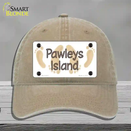 Pawleys Island Foots Novelty License Plate Hat Unconstructed Cotton / Khaki