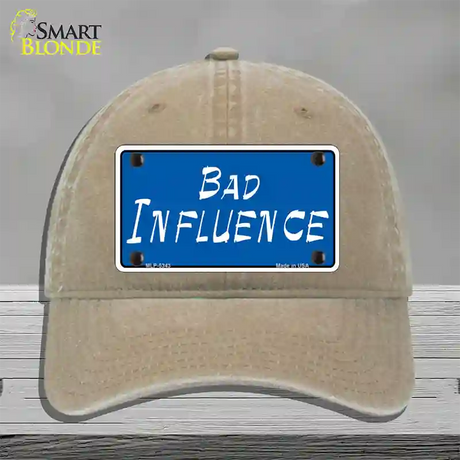 Bad Influence Novelty License Plate Hat Unconstructed Cotton / Khaki