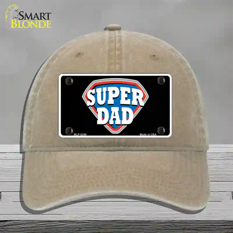 Super Dad Novelty License Plate Hat Unconstructed Cotton / Khaki