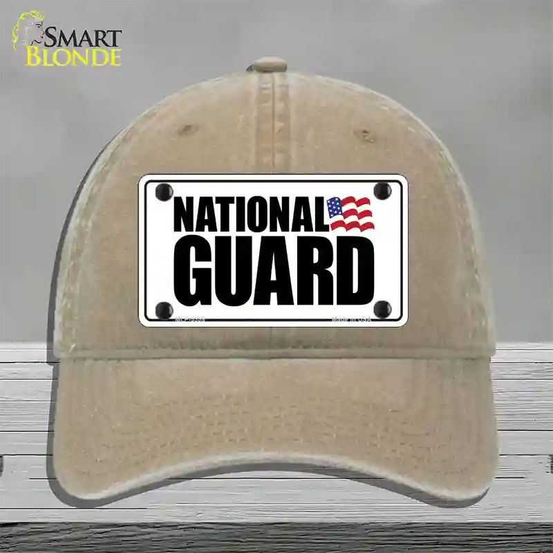 National Guard Novelty License Plate Hat Unconstructed Cotton / Khaki