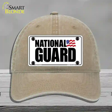 National Guard Novelty License Plate Hat Unconstructed Cotton / Khaki