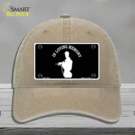 In Loving Memory Standing Novelty License Plate Hat Unconstructed Cotton / Khaki